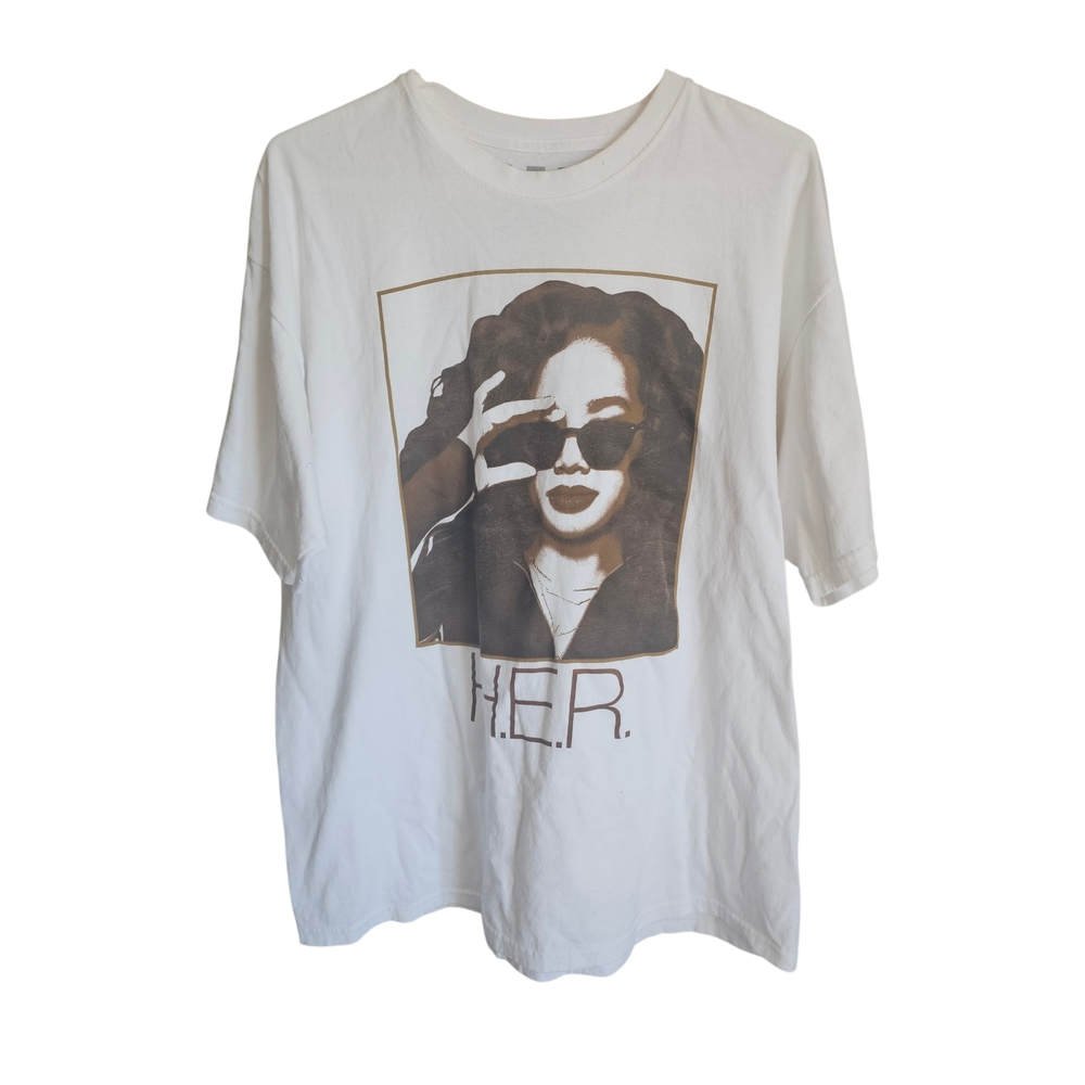H.E.R. Graphic T Shirt XL White Music Artist Tee Short Sleeve